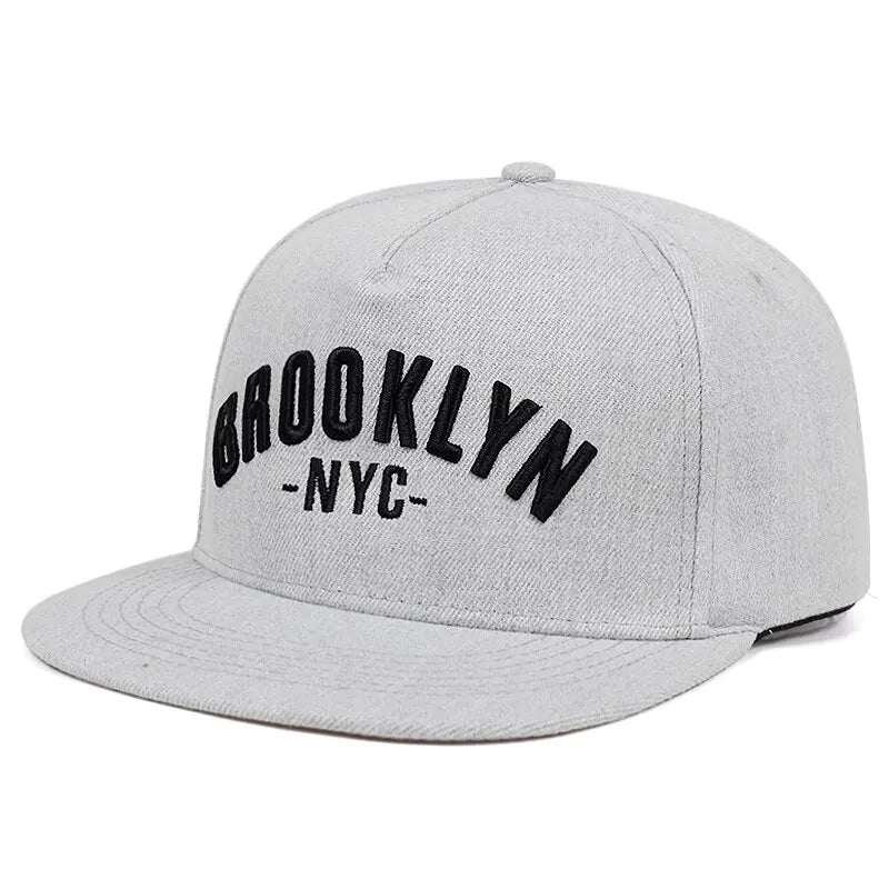 Brooklyn Letter Embroidery Hip Hop Snapback Cap