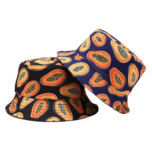 Unisex Tropical Papaya Print Bucket Hat