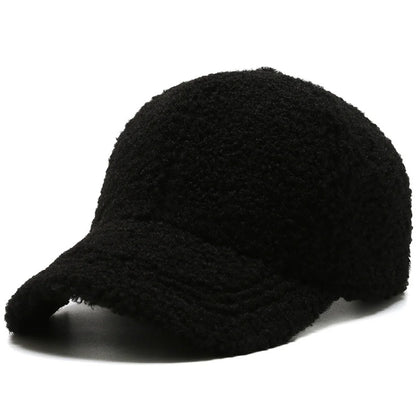 Autumn Winter Lamb Wool Plush Baseball Cap