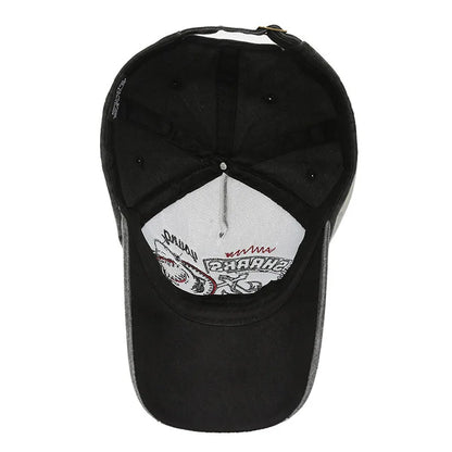 Unisex SHARKS Embroidered Washed Cotton Baseball Cap