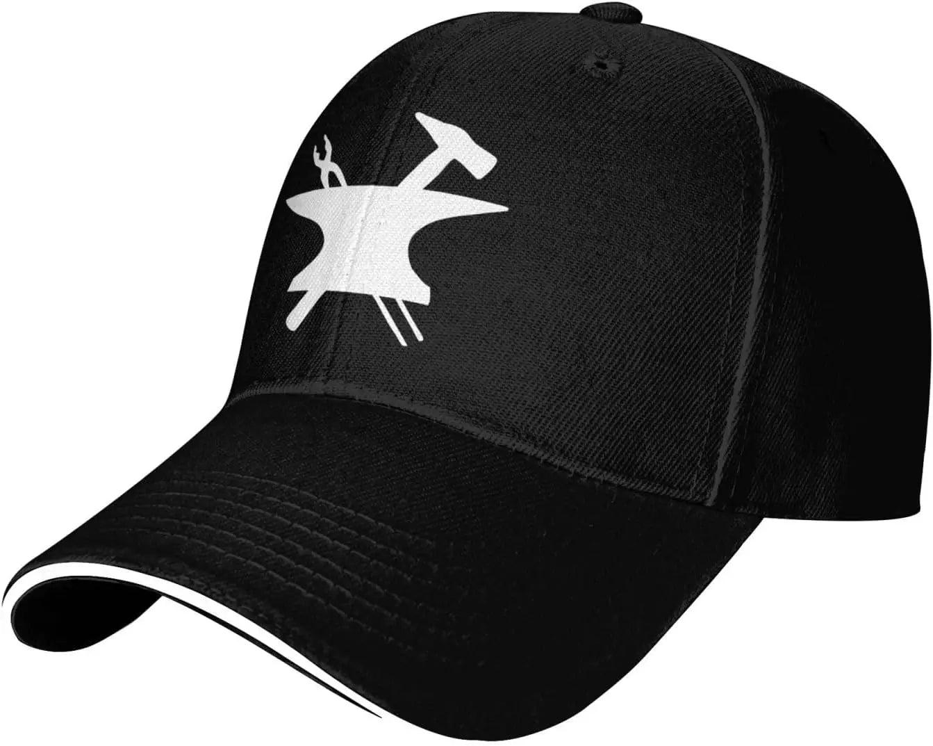 Blacksmith Anvil Hammer Logo Baseball Cap