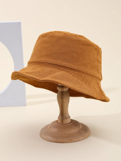 Retro Corduroy Winter Bucket Hat
