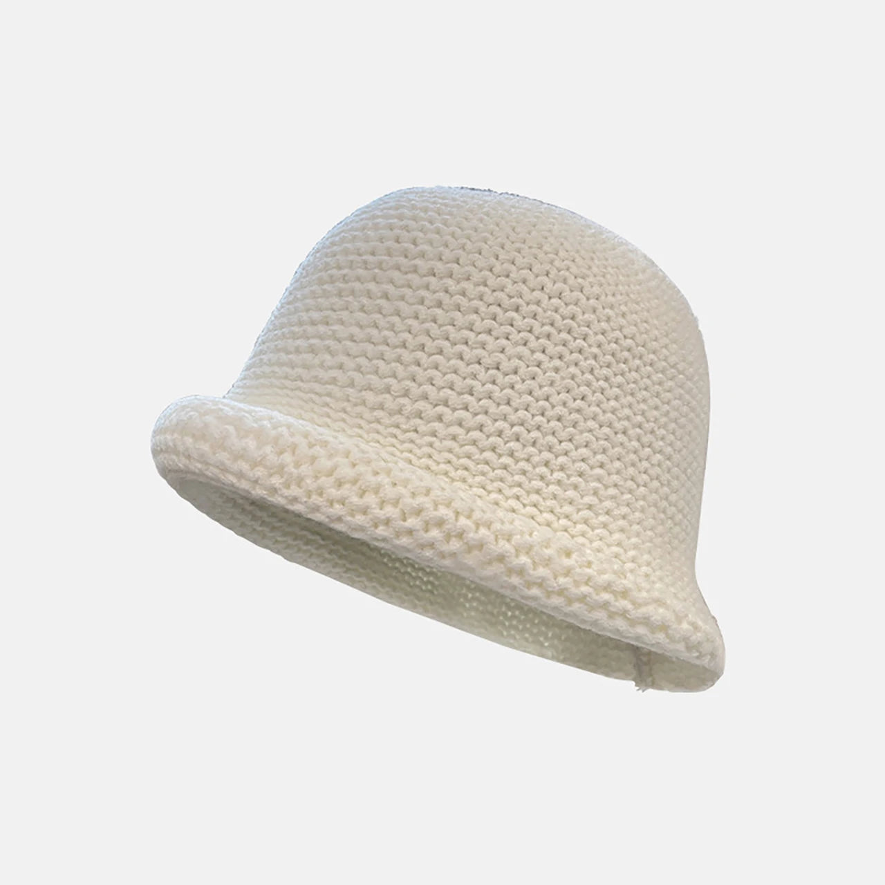 Rolled Edge Crochet Wool Bucket Hat