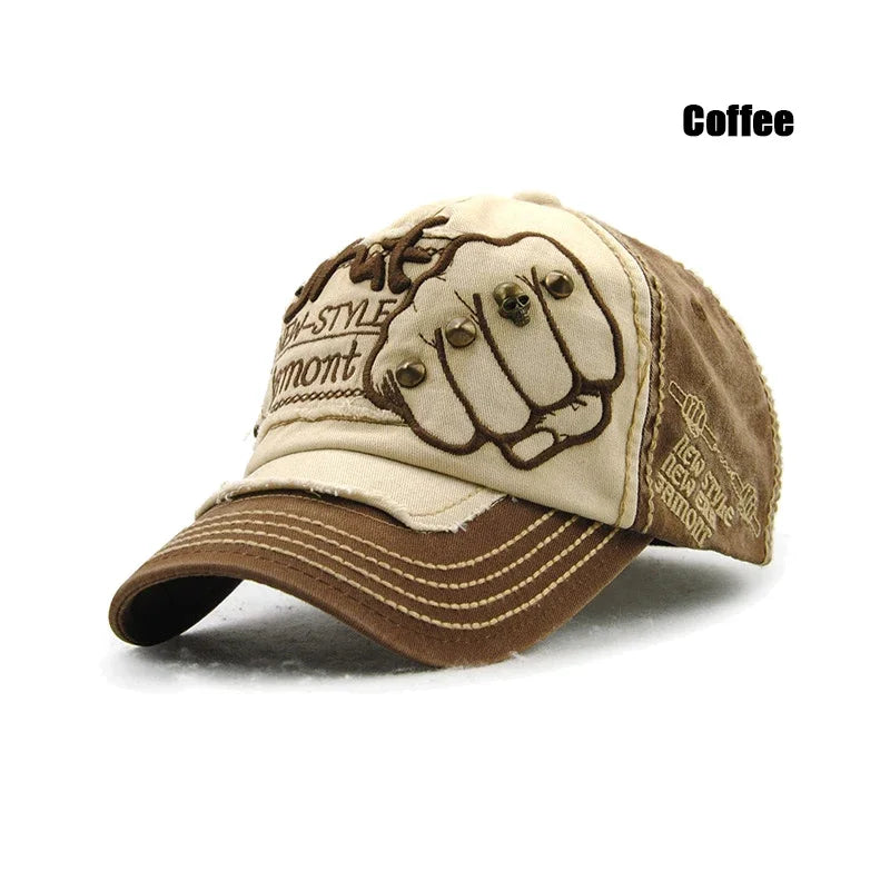 Fist Rivet Patch Adjustable Baseball Cap