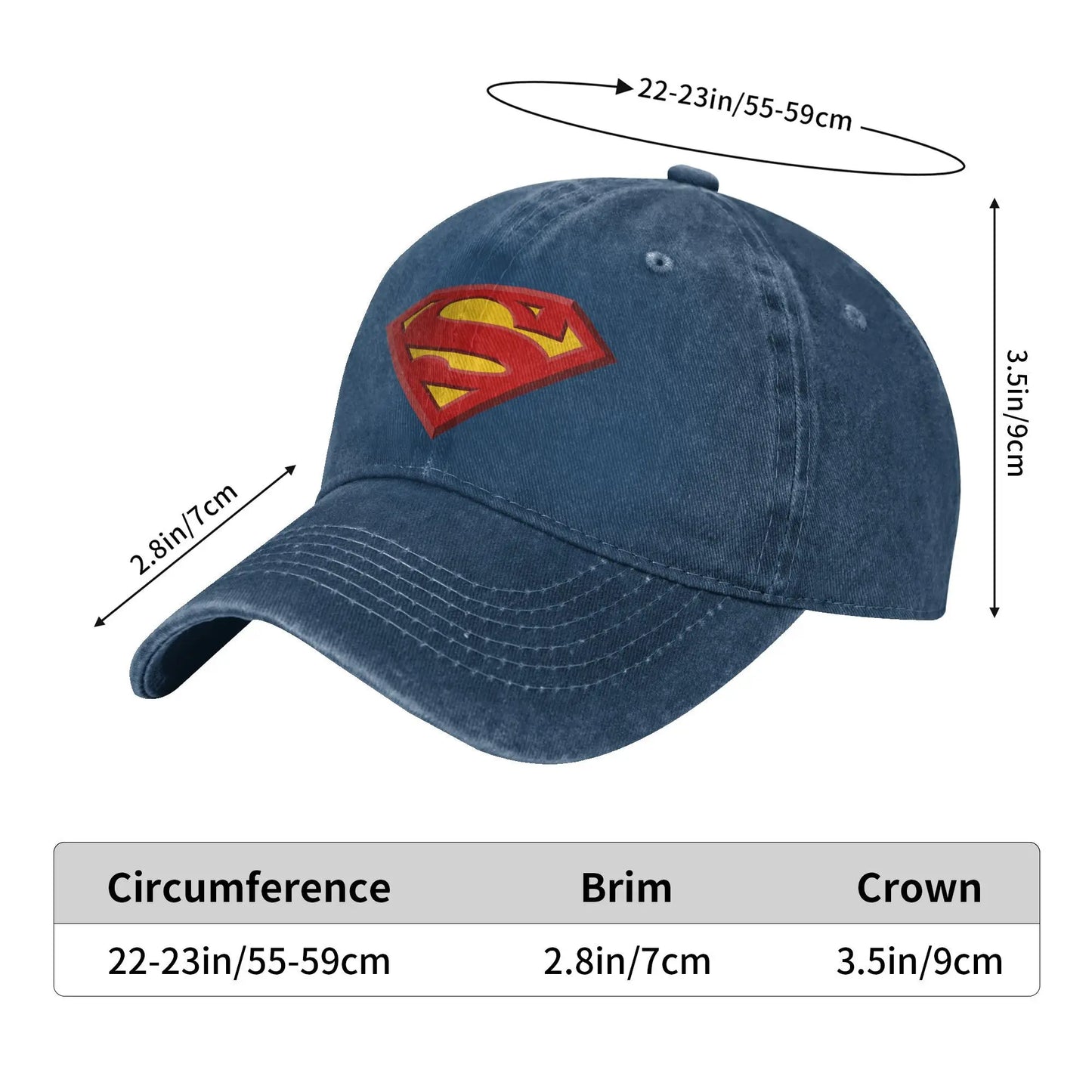 Superman Logo Retro Distressed Washed Baseball Cap