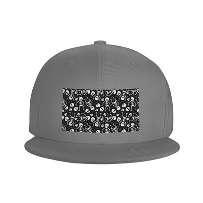 Gothic Skull Floral Rose Thorn Snapback Cap