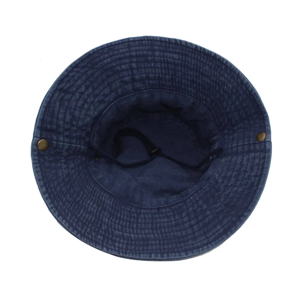 Wide Brim Washed Cotton Outdoor Bucket Hat