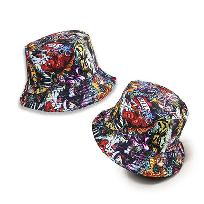 Four Seasons Cartoon Print Polyester Bucket Hat