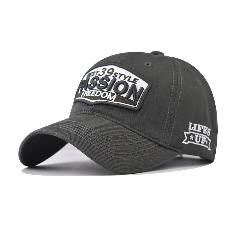 Unisex Cotton Washed Vintage Letter Baseball Cap