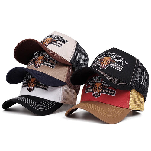 Station Bullhead Mesh Hip Hop Baseball Cap