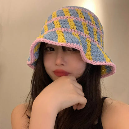 Japanese Handmade Knitted Sunscreen Travel Bucket Hat