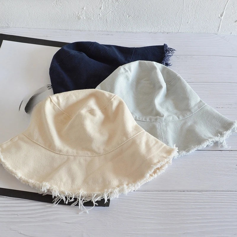 Korean Cotton Tassel Casual Beach Bucket Hat