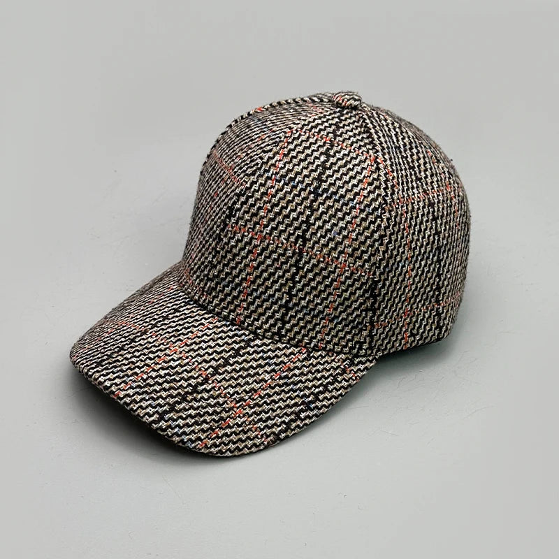 Versatile Color Block British Check Snapback Cap