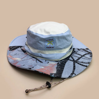 Retro Patch Color Block Bucket Hat