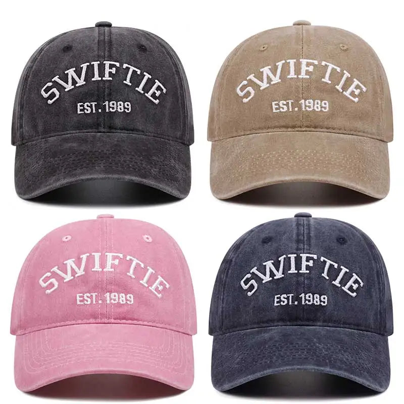 Swiftie Washed Letter Embroidery Baseball Cap