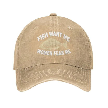 Fear Me Fish Graphic Women’s Baseball Cap