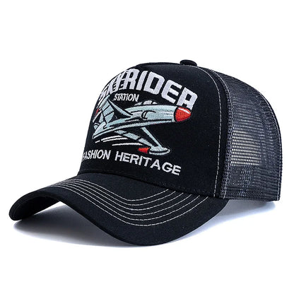 Sky Rider Embroidered Breathable Mesh Baseball Cap