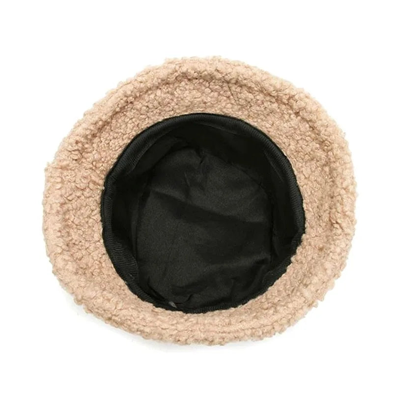 Harajuku Unisex Lamb Wool Bucket Hat