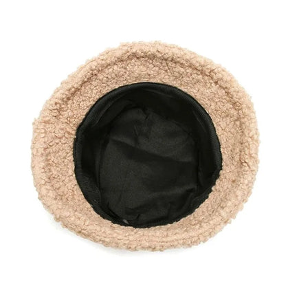 Harajuku Unisex Lamb Wool Bucket Hat