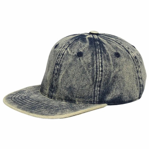 Vintage Wash Oversize Denim Snapback Cap