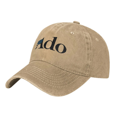 Ado Text Blue Rose Distressed Baseball Cap