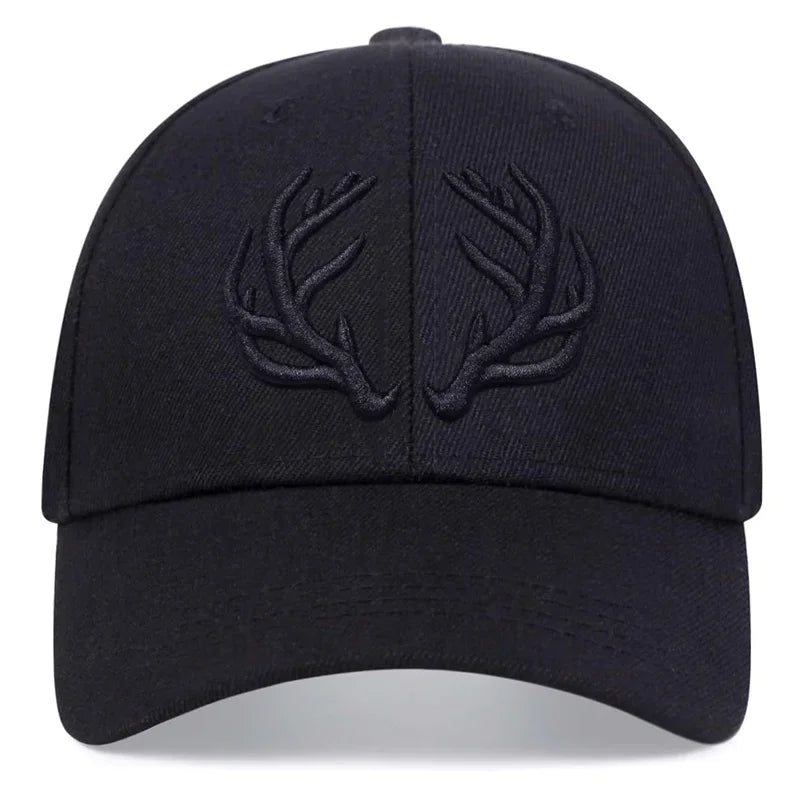 Unisex Antler Embroidery Baseball Caps