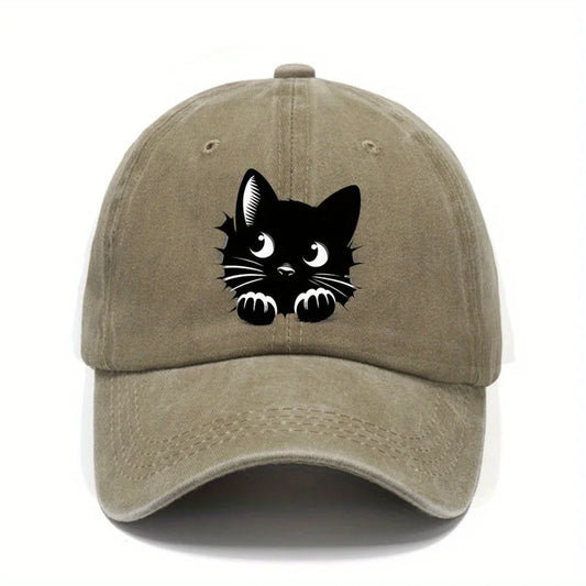 Cute Cat Print Adjustable Outdoor Baseball Cap