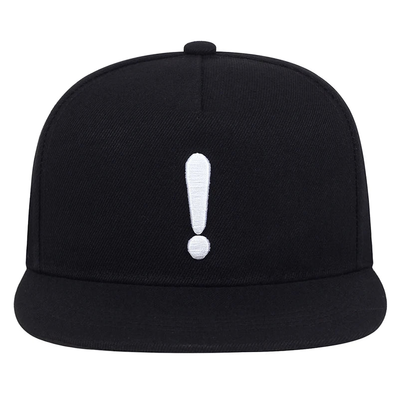 Unisex Exclamation Mark Embroidery Flat Brim Hip Hop Cap