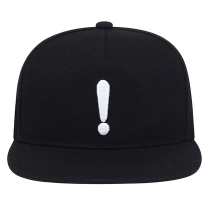 Unisex Exclamation Mark Embroidery Flat Brim Hip Hop Cap