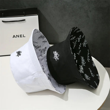 Unisex Double Sided Graffiti Embroidered Bucket Hat