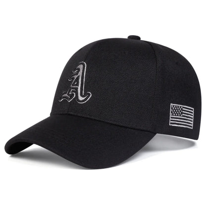 Unisex A Letter Embroidery Side American Flag Baseball Cap