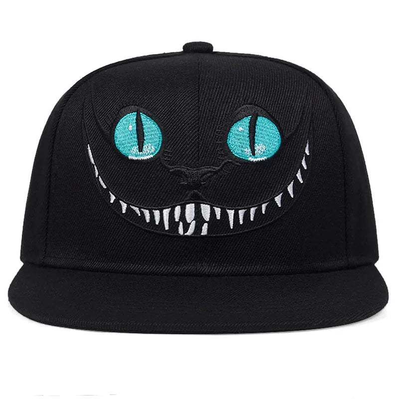Unisex Cartoon Cat Embroidery Snapback Cap