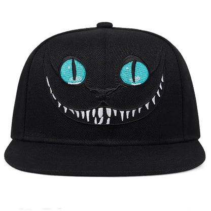 Unisex Cartoon Cat Embroidery Snapback Cap