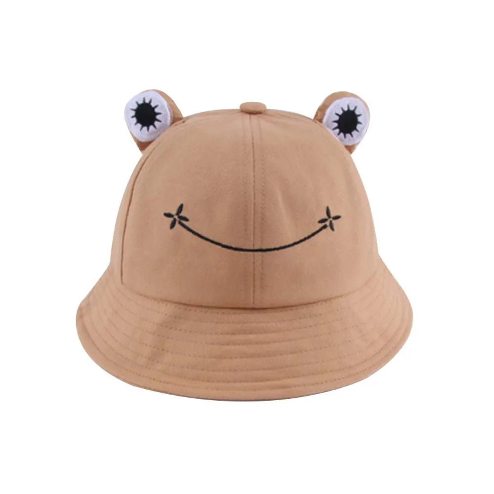 Women Embroidered Frog Sun Bucket Hat