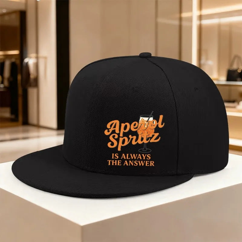 Aperol Spritz Slogan Flat Brim Snapback Cap