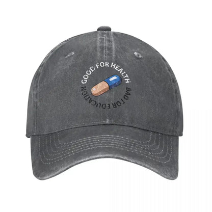 Akira Curious Pill Vintage Denim Baseball Cap