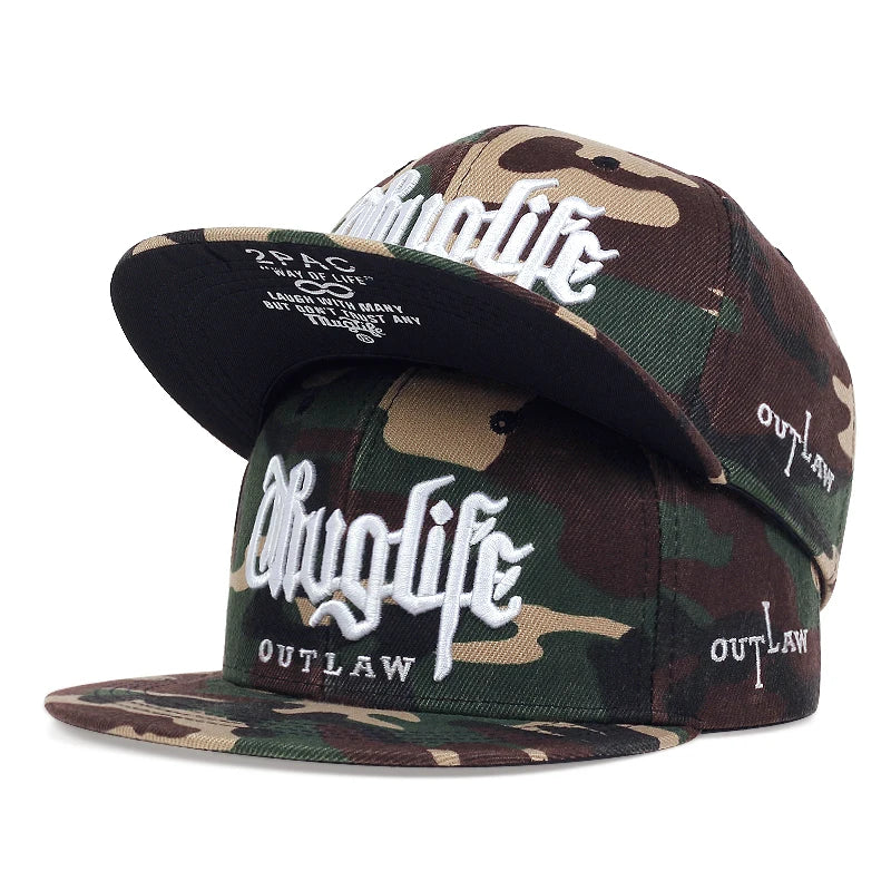 Thuglife Embroidery Snapback Hat Unisex