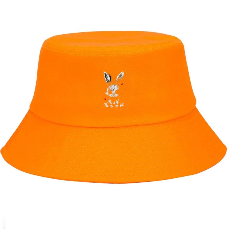 Graffiti Rabbit Street Style Breathable Sun Protection Bucket Hat