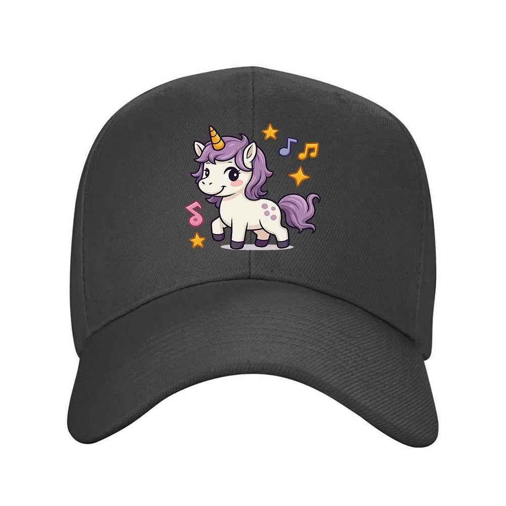 Cute Unicorn Music Print Adjustable Baseball Cap