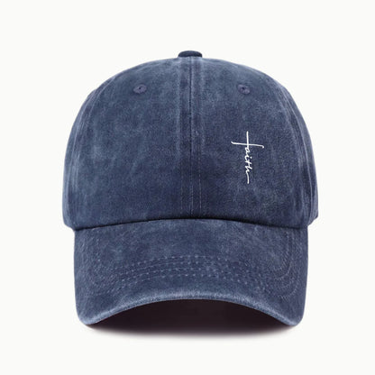 Retro Cross Print Water Resistant Washed Baseball Cap