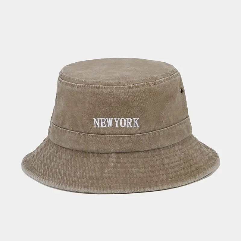 Spring Cotton Letter Travel Bucket Hat
