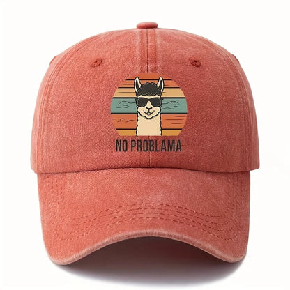 Cartoon Alpaca Curved Brim Baseball Cap
