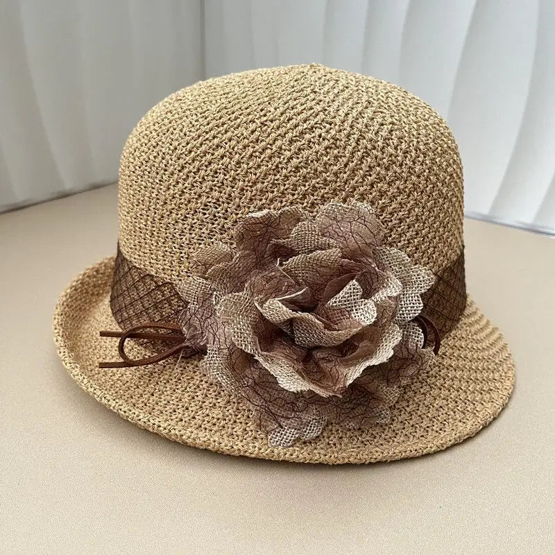 Women’s Round Top Curled Edge Sun Hat