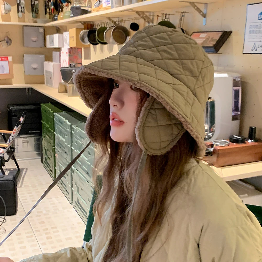 Thick Warm Earflap Winter Bucket Hat