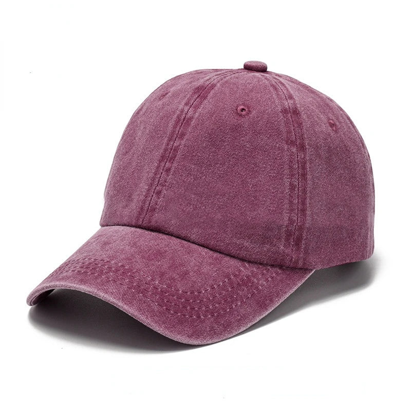 Solid Washed Denim Vintage Baseball Cap