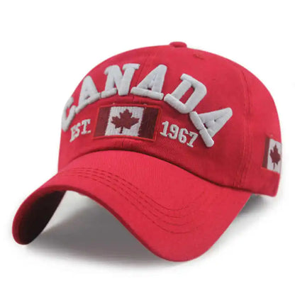 Canada Flag Embroidered Cotton Baseball Cap