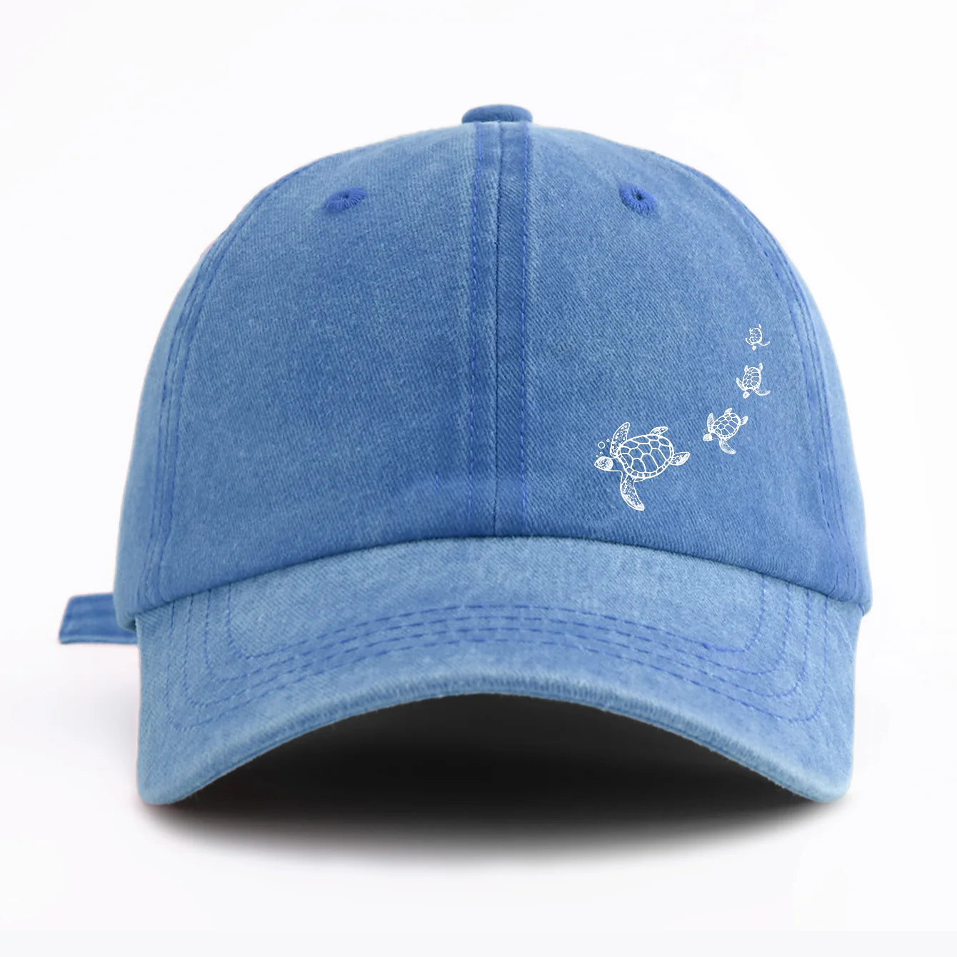 Turtle Print Minimalist Retro Washed Baseball Cap