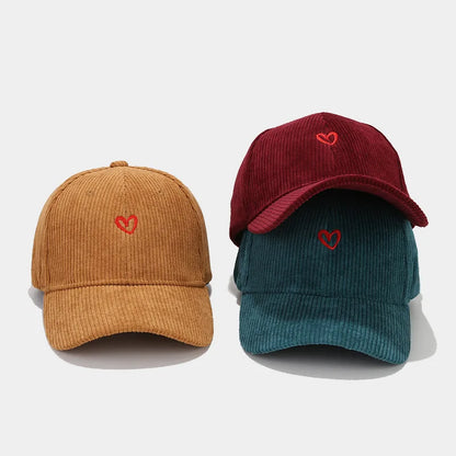 Little Love Corduroy Embroidered Baseball Cap