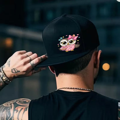 Cute Owl Cupcake Pink Bow Snapback Cap