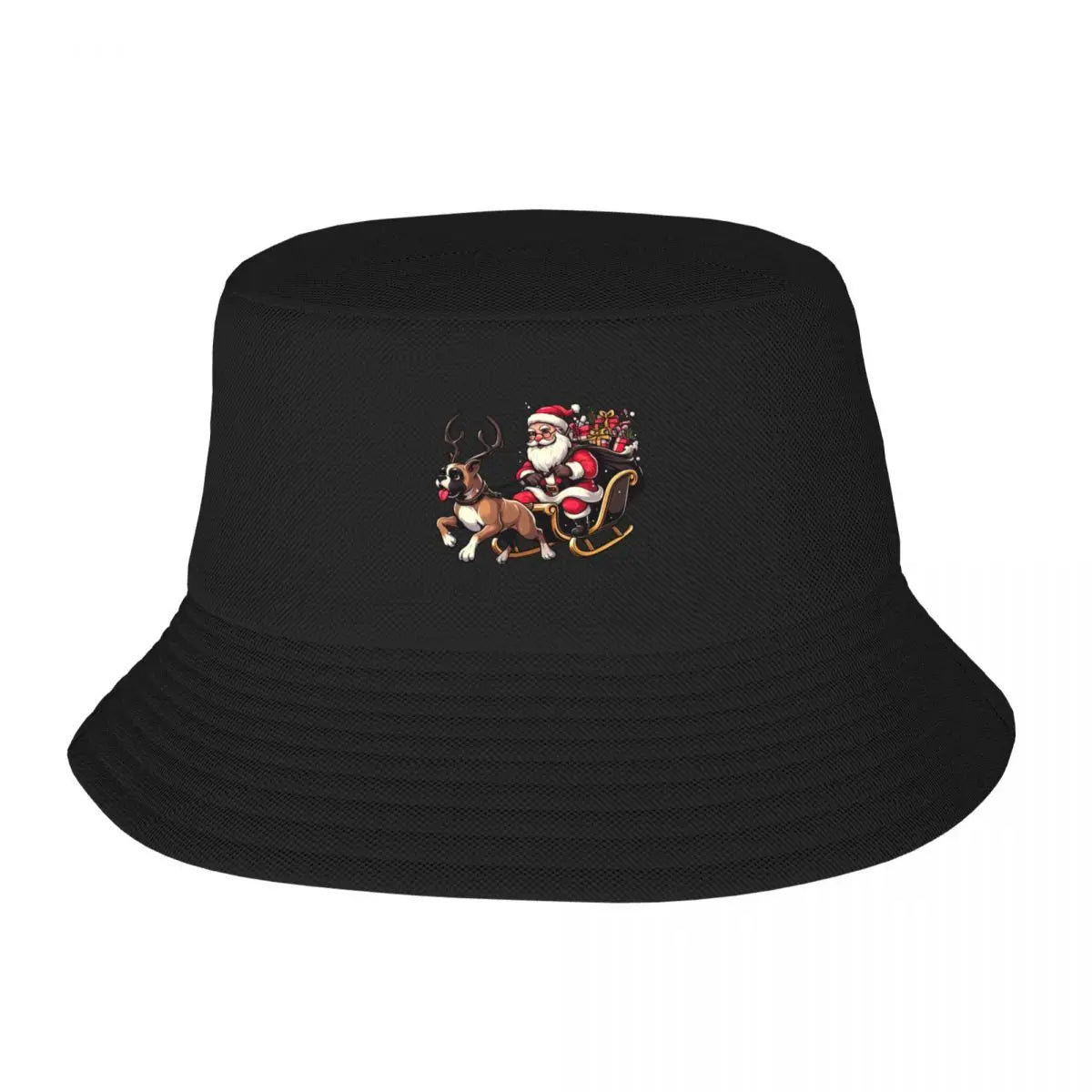 Boxer Dog Santa Claus Funny Bucket Hat Unisex